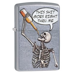 Encendedor Zippo Stamp Esqueleto Skull  29613 - Street Chrome