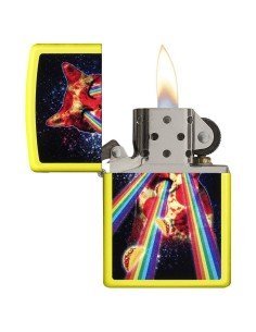 Encendedor Zippo Stamp Gato Cat 29614 -Amarillo neón 2