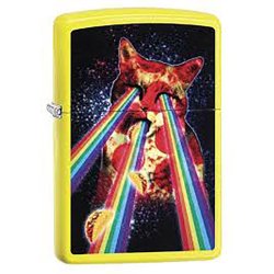 Encendedor Zippo Stamp Gato Cat 29614 -Amarillo neón