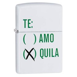 Encendedor Zippo Stamp Tequila 29617 - Blanco Mate