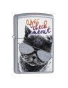 Encendedor Zippo Stamp Gato con Gafas 29619 - Street Chrome
