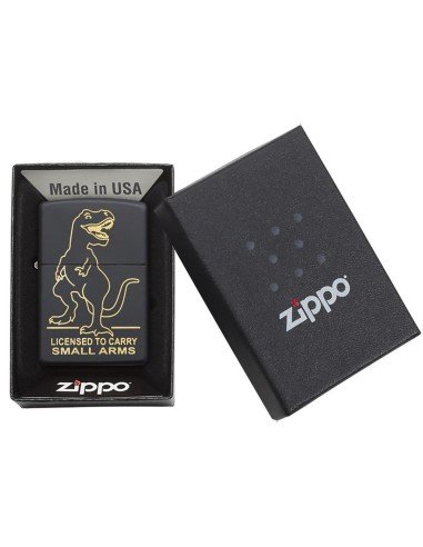 Encendedor Zippo Stamp Dinosaurio 29629 - Negro Mate