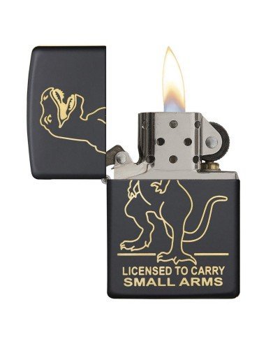 Encendedor Zippo Stamp Dinosaurio 29629 - Negro Mate