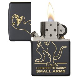 Encendedor Zippo Stamp Dinosaurio 29629 - Negro Mate