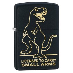 Encendedor Zippo Stamp Dinosaurio 29629 - Negro Mate