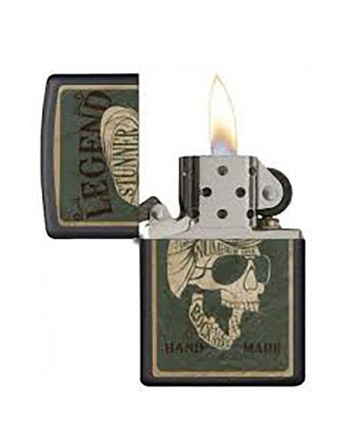Encendedor Zippo Stamp Calavera Skull 29630 - Negro Mate