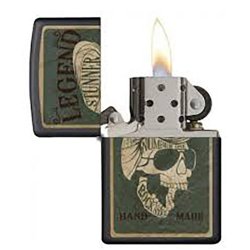 Encendedor Zippo Stamp Calavera Skull 29630 - Negro Mate