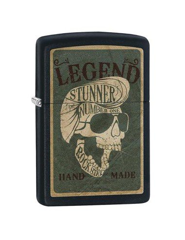 Encendedor Zippo Stamp Calavera Skull 29630 - Negro Mate