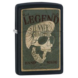 Encendedor Zippo Stamp Calavera Skull 29630 - Negro Mate