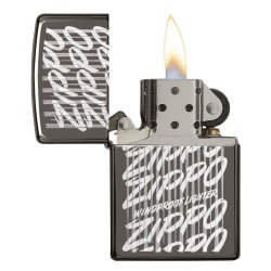 Encendedor Zippo Stamp Hielo  29631  - Negro Logo