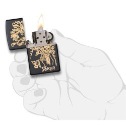 Encendedor Zippo Stamp Joker Calavera 29632 - Negro Mate