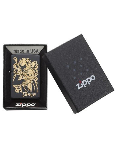 Encendedor Zippo Stamp Joker Calavera 29632 - Negro Mate