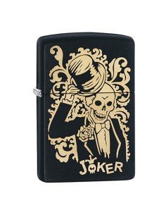 Encendedor Zippo Stamp Joker Calavera 29632 - Negro Mate