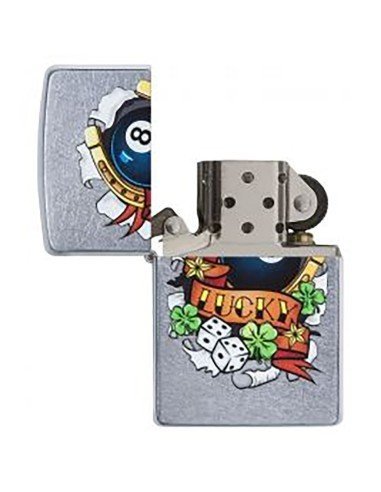 Encendedor Zippo Stamp Lucky 29604 - Street Chrome