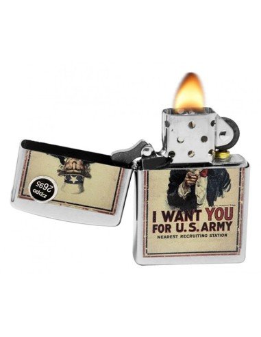 Encendedor Zippo Stamp Poster US Army 29595 - Chrome