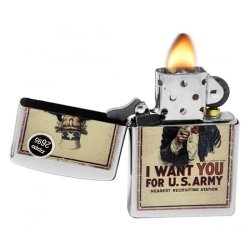 Encendedor Zippo Stamp Poster US Army 29595 - Chrome