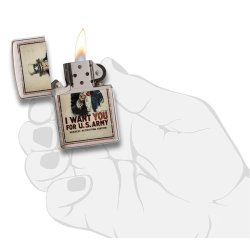 Encendedor Zippo Stamp Poster US Army 29595 - Chrome