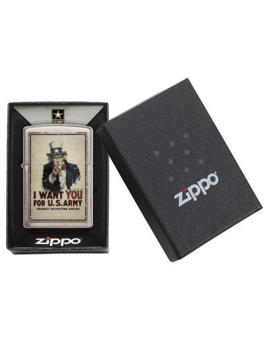 Encendedor Zippo Stamp Poster US Army 29595 - Chrome