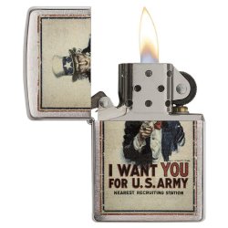 Encendedor Zippo Stamp Poster US Army 29595 - Chrome
