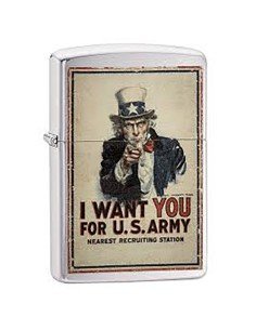 Encendedor Zippo Stamp Poster US Army 29595 - Chrome