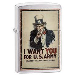 Encendedor Zippo Stamp Poster US Army 29595 - Chrome