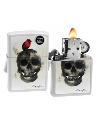 Encendedor Zippo Stamp Spazuk Calavera 29644 - Blanco