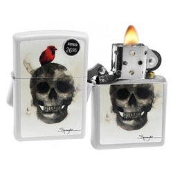 Encendedor Zippo Stamp Spazuk Calavera 29644 - Blanco
