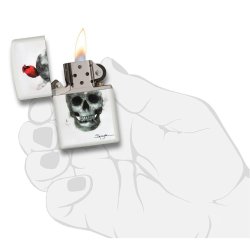 Encendedor Zippo Stamp Spazuk Calavera 29644 - Blanco