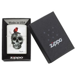 Encendedor Zippo Stamp Spazuk Calavera 29644 - Blanco