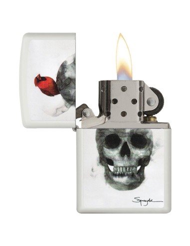 Encendedor Zippo Stamp Spazuk Calavera 29644 - Blanco