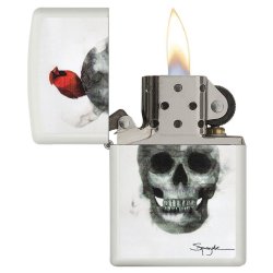 Encendedor Zippo Stamp Spazuk Calavera 29644 - Blanco
