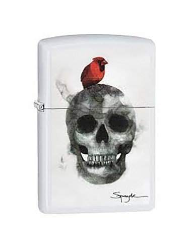 Encendedor Zippo Stamp Spazuk Calavera 29644 - Blanco