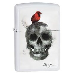 Encendedor Zippo Stamp Spazuk Calavera 29644 - Blanco