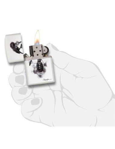 Encendedor Zippo Stamp Spazuk  Granada 29645  - Blanco