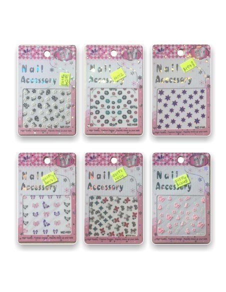 Kit x6 Decals Glow in the Dark 3D aplicativos adhesivos Nail Art Salon Effects para Decoración de uñas Kit x6 Decals Glow in the Dark 3D aplicativos adhesivos Nail Art Salon Effects para Decoración de uñas