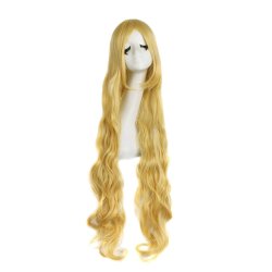 Peluca Ondulada Cosplay Anime Extra Larga de 100cm Rubio