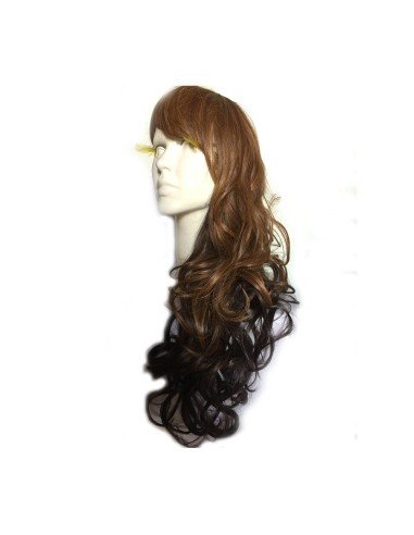 Peluca Bicolor Harajuku de kanekalon Castaño y Negro
