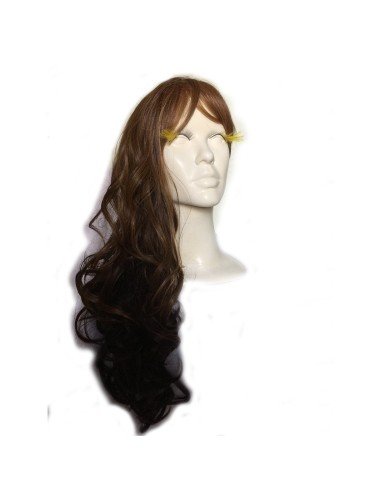 Peluca Bicolor Harajuku de kanekalon Castaño y Negro