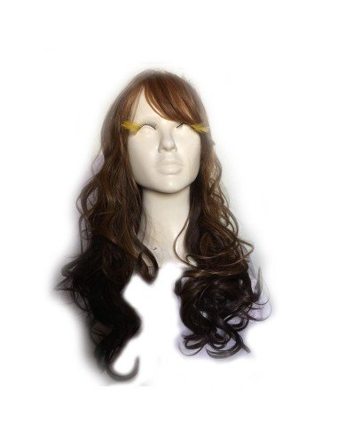 Peluca Bicolor Harajuku de kanekalon Castaño y Negro