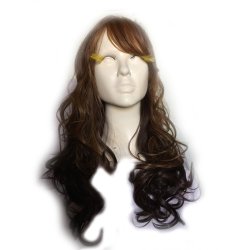 Peluca Bicolor Harajuku de kanekalon Castaño y Negro
