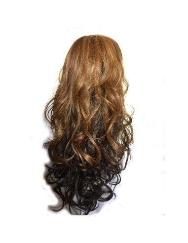 Peluca Bicolor Harajuku de kanekalon Castaño y Negro