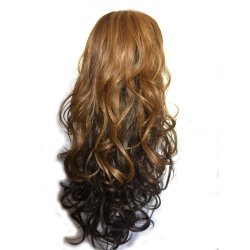 Peluca Bicolor Harajuku de kanekalon Castaño y Negro