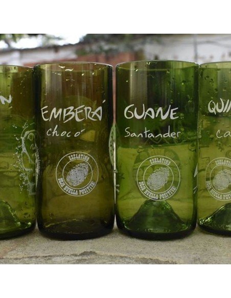 Vasos Reciclados Culturales Ancestrales EseLatino .. deja huella positiva !!