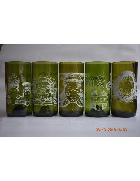 Vasos Reciclados Culturales Ancestrales EseLatino .. deja huella positiva !!