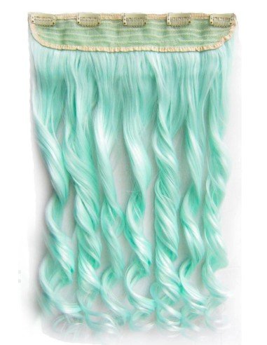 Extension de Cabello Unicolor Rizada Verde Cosplay