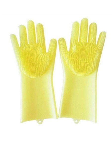 Guantes de Silicona Cepillo para Lavar loza, baño, aseo