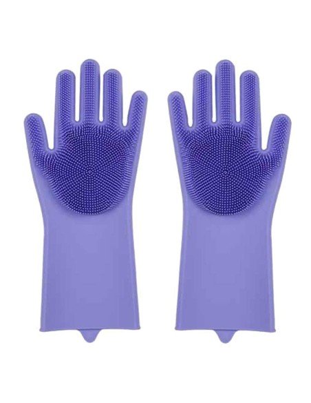 Guantes de Silicona Cepillo para Lavar loza, baño, aseo