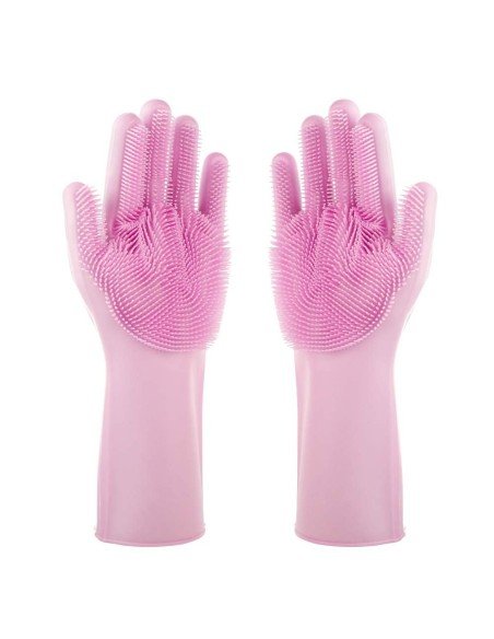 Guantes de Silicona Cepillo para Lavar loza, baño, aseo Guantes de Silicona Cepillo para Lavar loza, baño, aseo