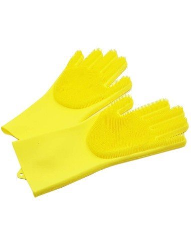 Guantes de Silicona Cepillo para Lavar loza, baño, aseo