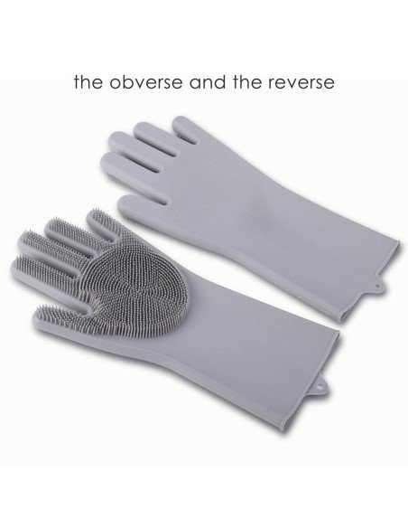 Guantes de Silicona Cepillo para Lavar loza, baño, aseo Guantes de Silicona Cepillo para Lavar loza, baño, aseo